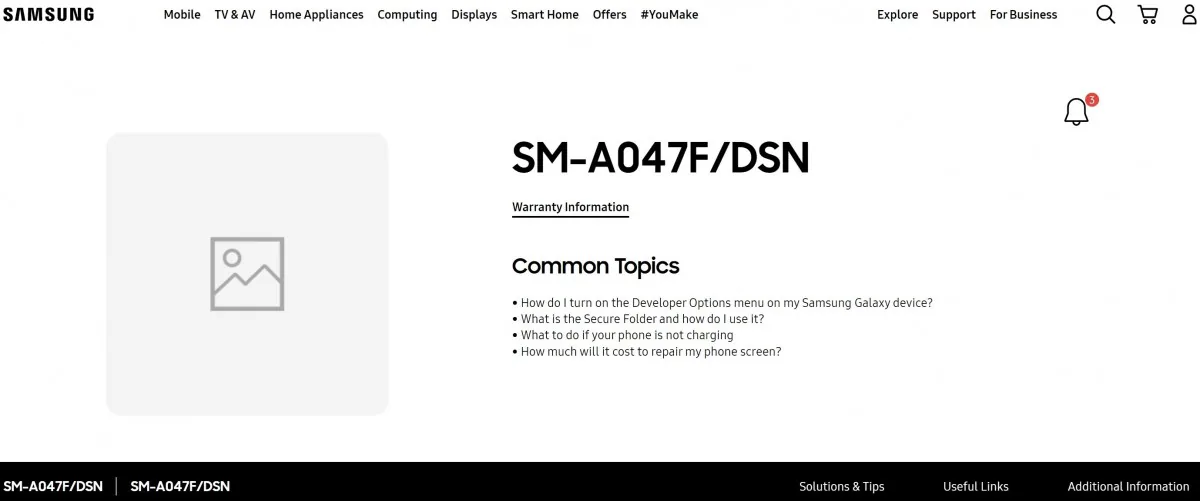 Xuất hiện thông tin Galaxy A04s sắp ra mắt thông qua một trang web từ Samsung