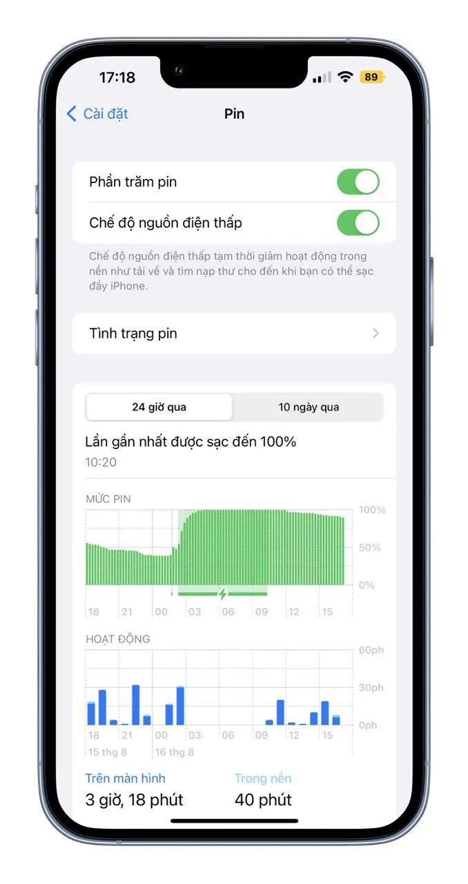 iOS 16 cập nhật hiển thị phần trăm pin mới ở chế độ Low Power