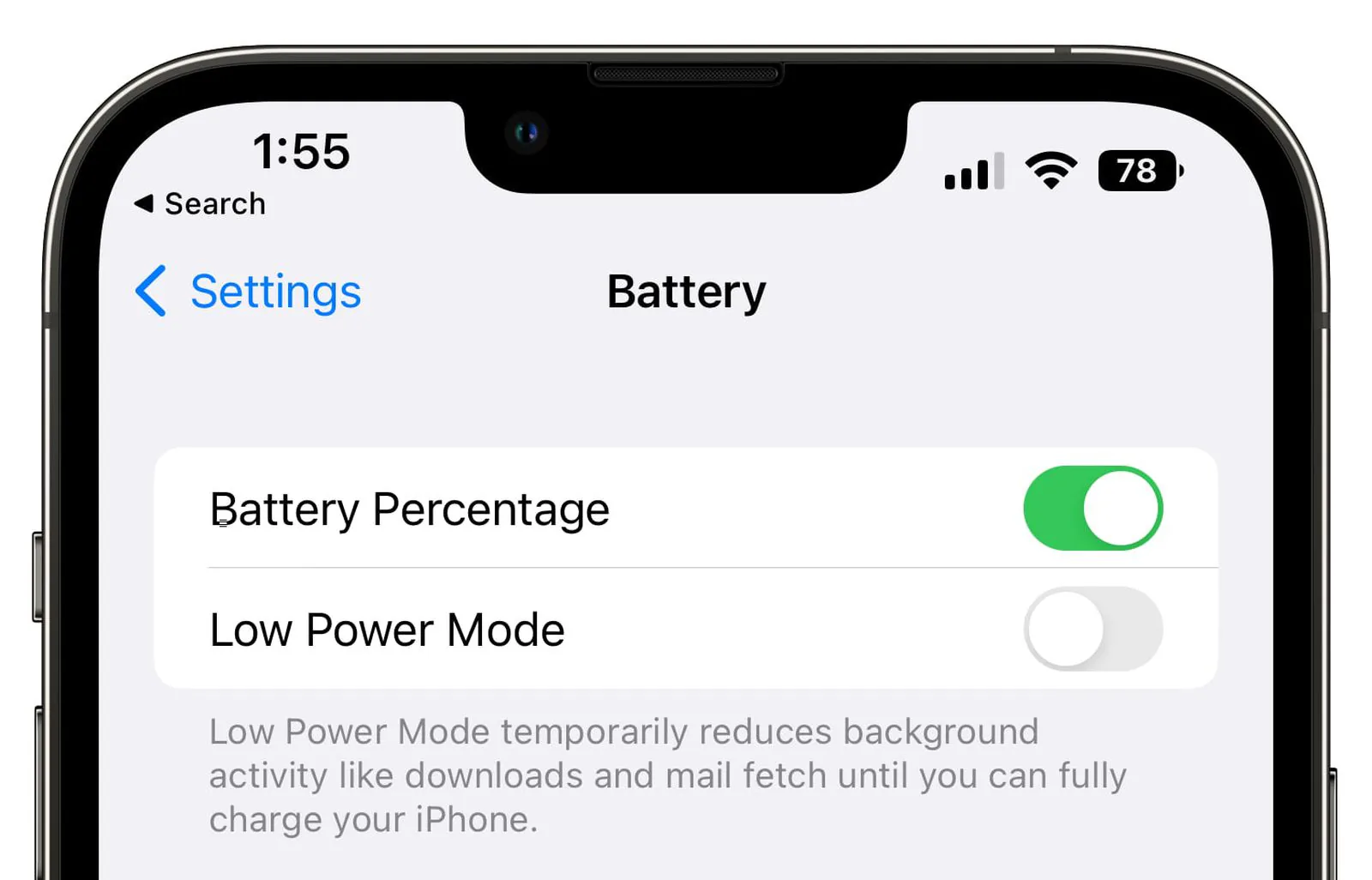 Hướng dẫn hiển thị phần trăm pin trên iOS 16