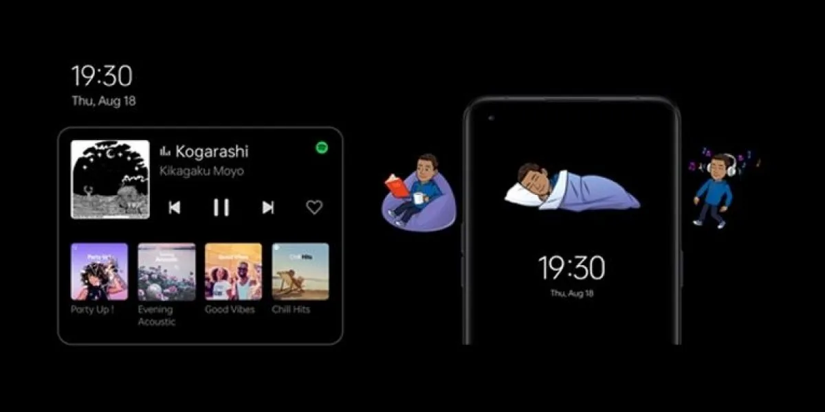 Spotify được tích hợp đặc biệt vào ColorOS 13, bao gồm cả widget trên màn hình Always On Display