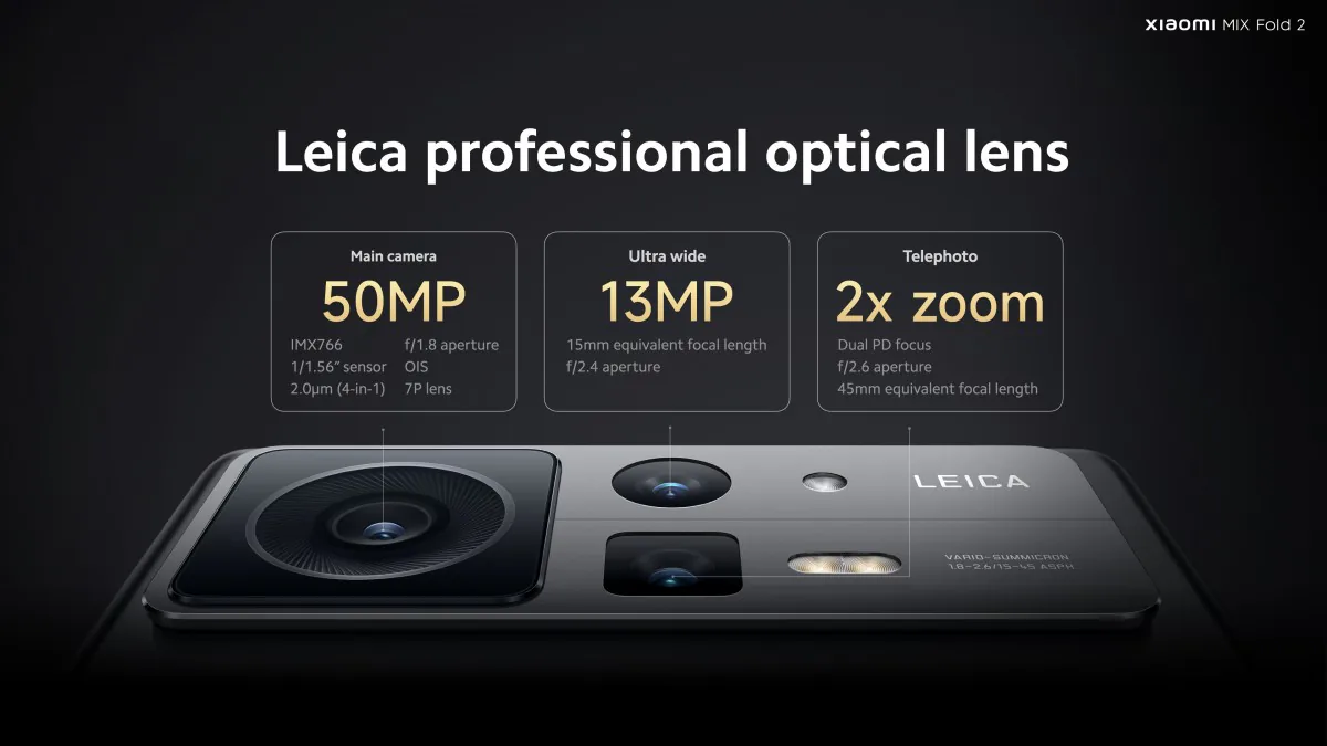 Xiaomi Mix Fold 2 ra mắt với thiết kế mỏng, đẹp và có ống kính hợp tác với Leica