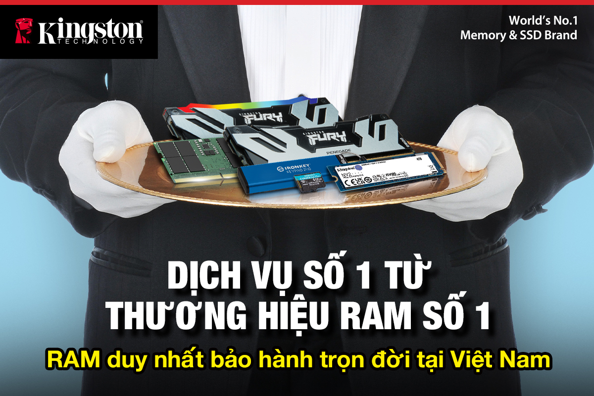 Kingston dẫn đầu thị trường với chính sách bảo hành trọn đời duy nhất tại Việt Nam