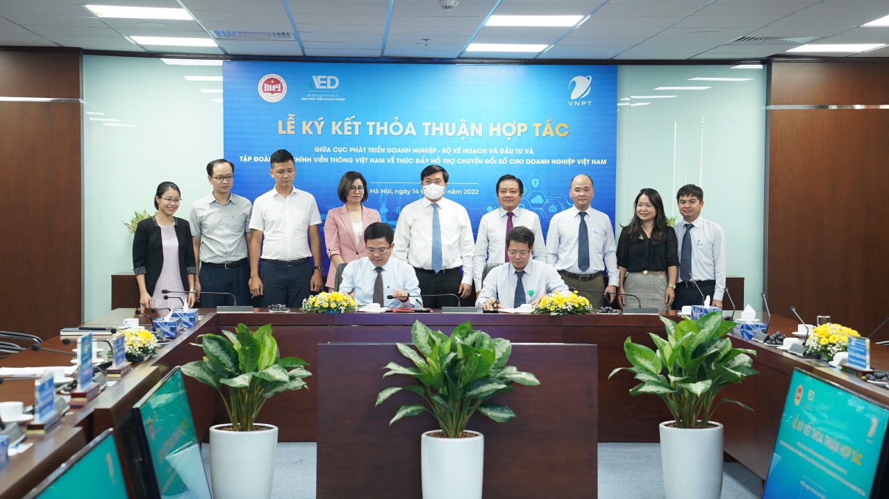 VNPT và Cục phát triển doanh nghiệp (Bộ Kế hoạch và Đầu tư) ký thoả thuận hợp tác về thúc đẩy chuyển đổi số cho doanh nghiệp Việt Nam