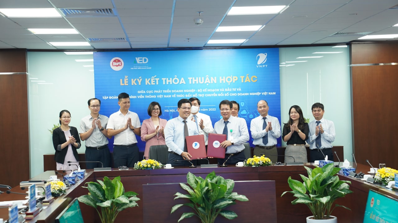 VNPT và Cục phát triển doanh nghiệp (Bộ Kế hoạch và Đầu tư) ký thoả thuận hợp tác về thúc đẩy chuyển đổi số cho doanh nghiệp Việt Nam