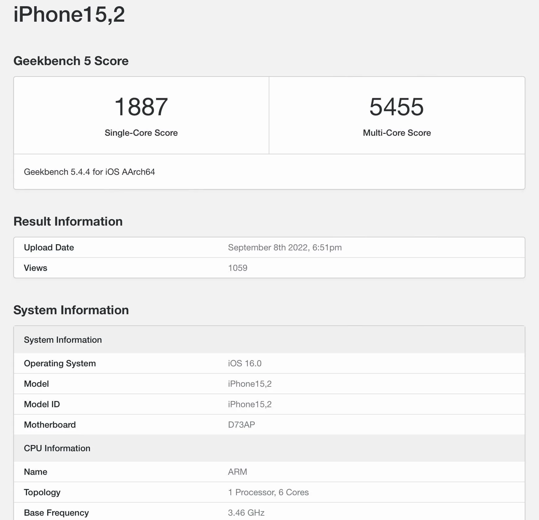 Chip A16 Bionic có điểm benchmark cao hơn 17% so với A15 Bionic