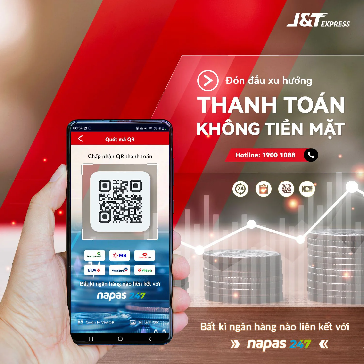 J&T Express tiên phong ứng dụng QR động trong thanh toán