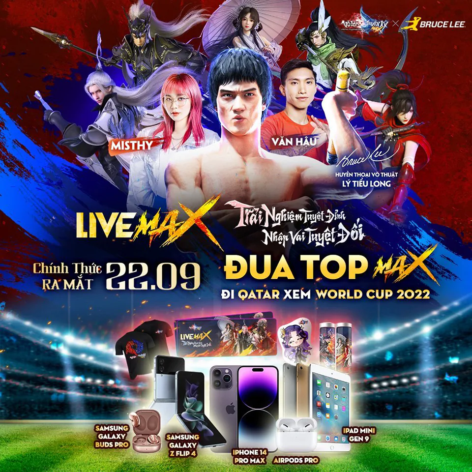 Võ Lâm Truyền Kỳ MAX chính thức ra mắt, "bùng nổ” cuộc chiến đua top đoạt vé World Cup 2022 và iPhone 14 Pro Max cực hot