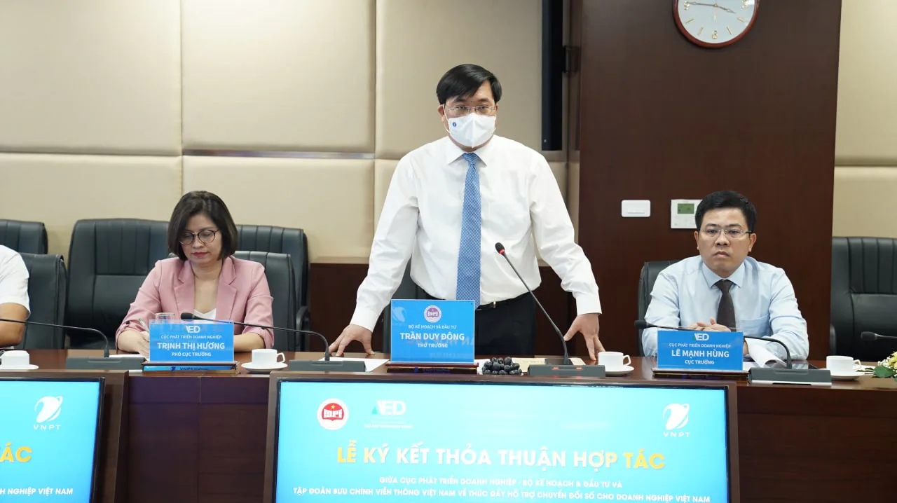 VNPT và Cục phát triển doanh nghiệp (Bộ Kế hoạch và Đầu tư) ký thoả thuận hợp tác về thúc đẩy chuyển đổi số cho doanh nghiệp Việt Nam