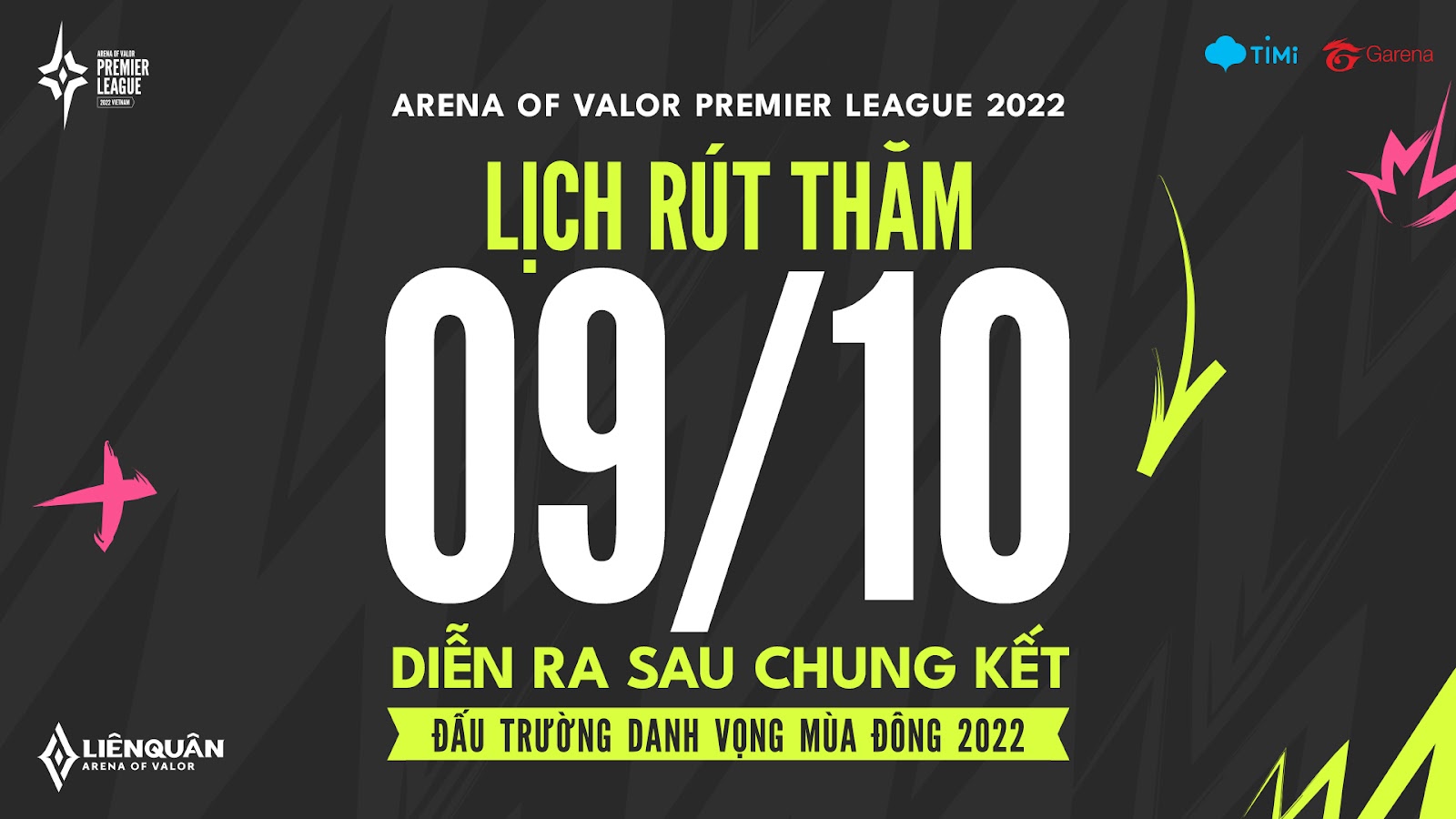 Arena of Valor Premier League (APL) 2022 sẽ tổ chức offline tại Thành Phố Hồ Chí Minh, khởi tranh ngày 16/11