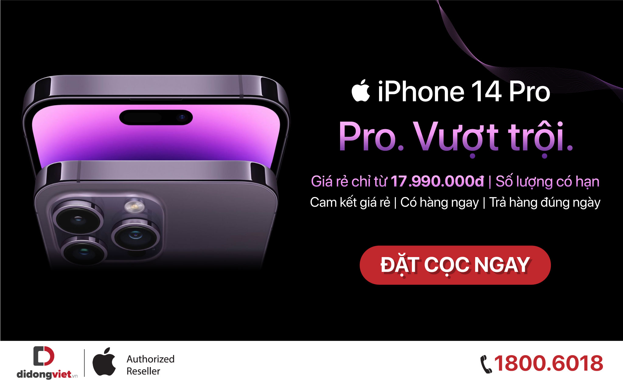 Di Động Việt nhận đặt cọc iPhone 14, ưu đãi lên đến 10 triệu đồng, với cam kết có hàng ngay và trả đúng ngày