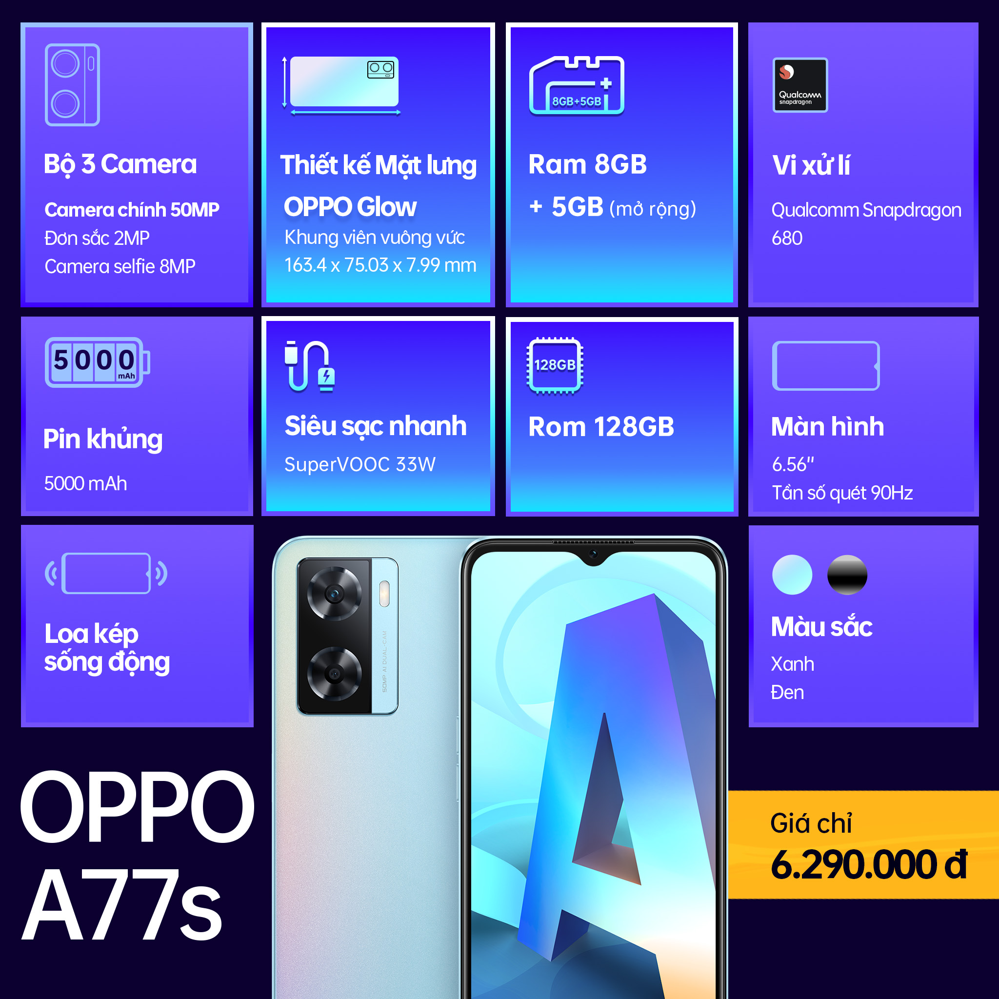 OPPO A77s chính thức ra mắt: Thiết kế thời thượng, hiệu năng mạnh mẽ