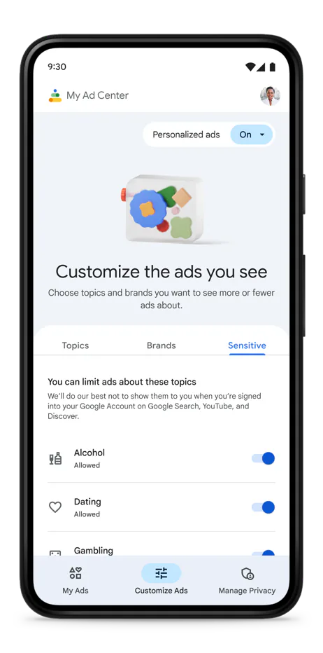 Google triển khai công cụ giúp người dùng kiểm soát và cá nhân hoá việc hiển thị quảng cáo