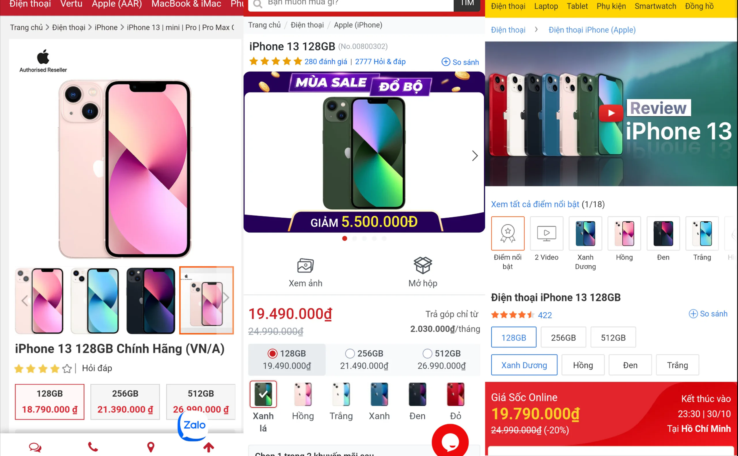 Giá iPhone 13 series VN/A giảm mạnh sau khi iPhone 14 lên kệ, chỉ còn từ 16.99 triệu đồng