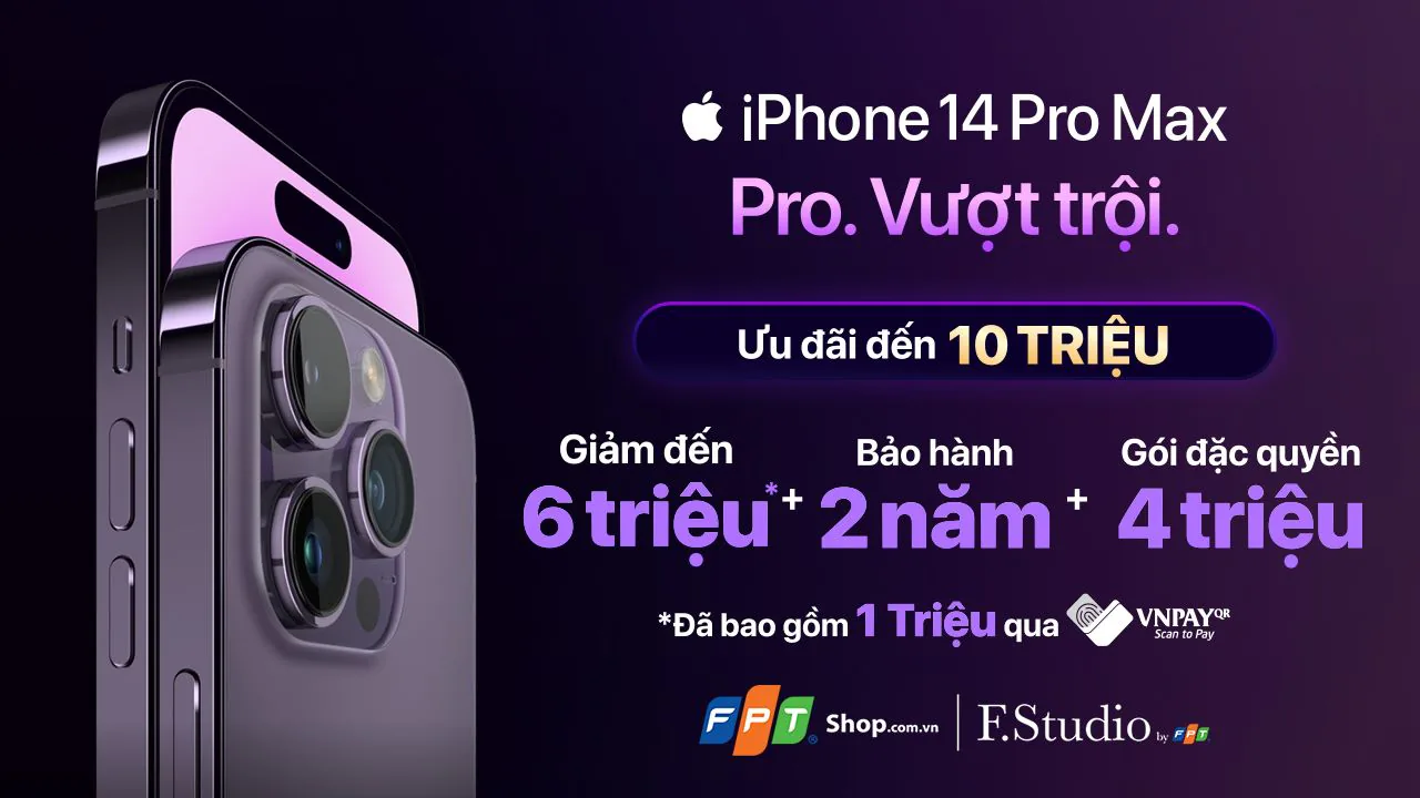 FPT Shop và F.Studio by FPT ưu đãi đến 10 triệu, nhân đôi bảo hành khi đặt trước iPhone 14 Series