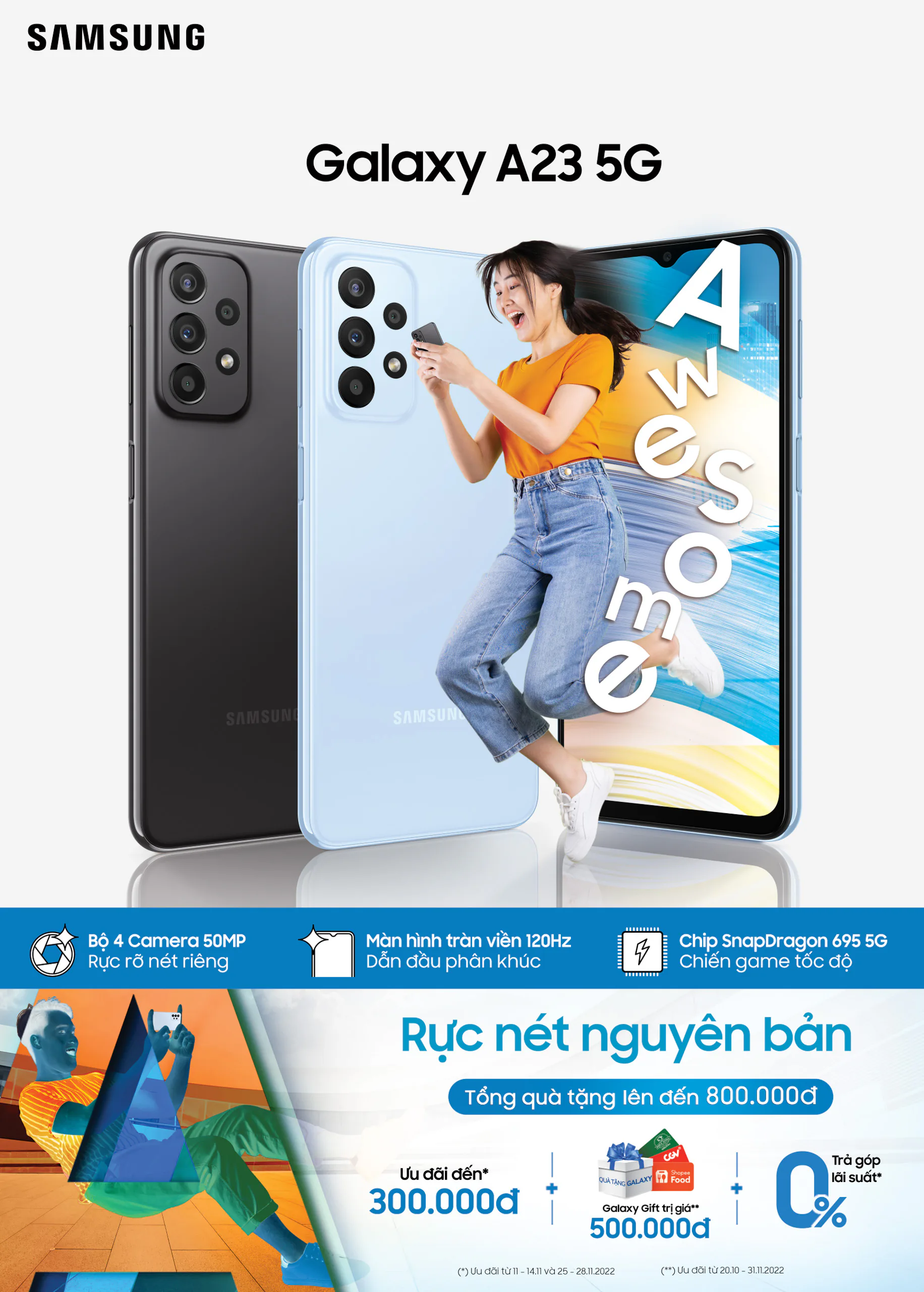 Samsung ra mắt tân binh Galaxy A23 5G, giá bán từ 6,690,000 VND