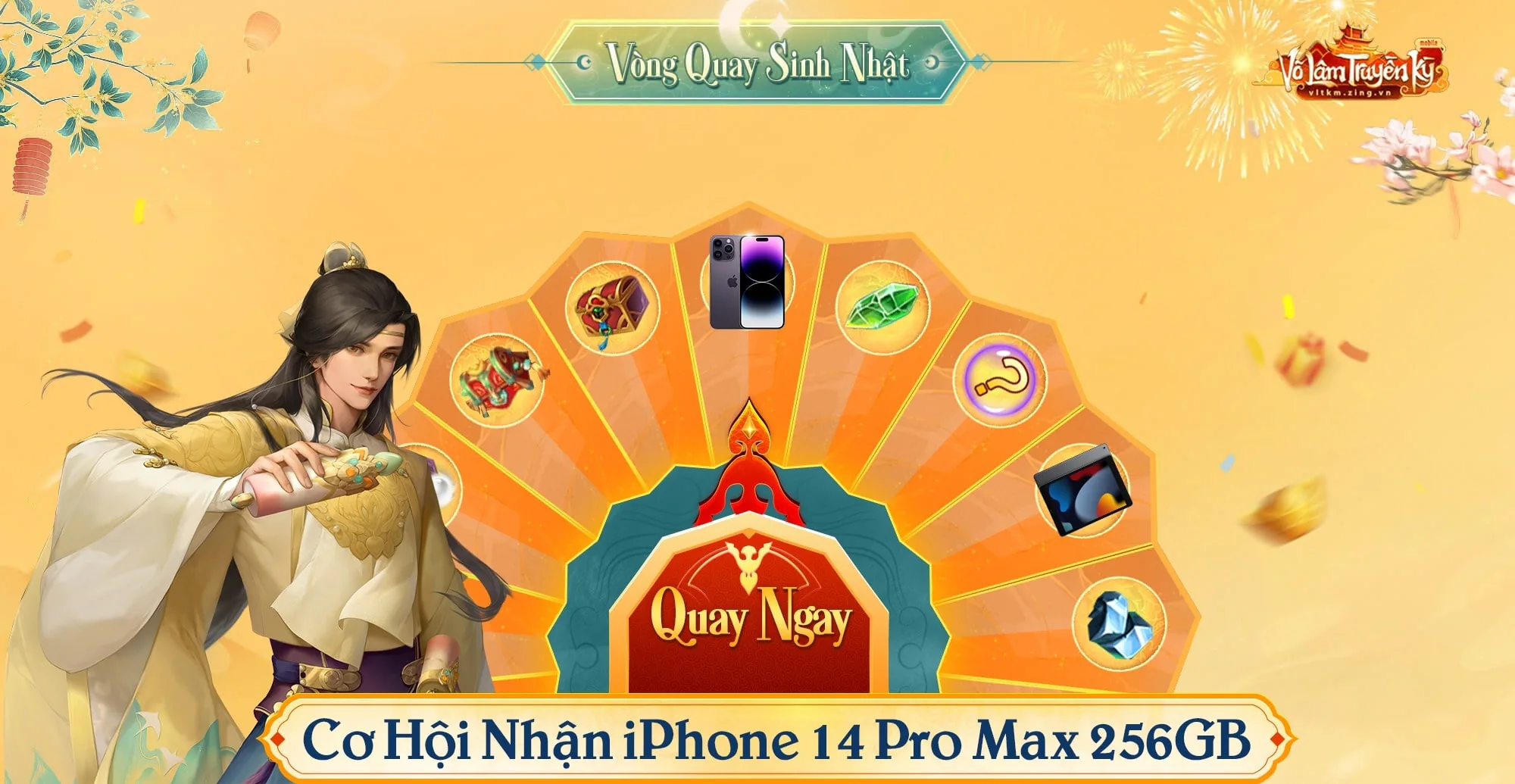 "Trầm trồ” trước quà tặng iPhone 14 Pro Max mừng sinh nhật của Võ Lâm Truyền Kỳ Mobile