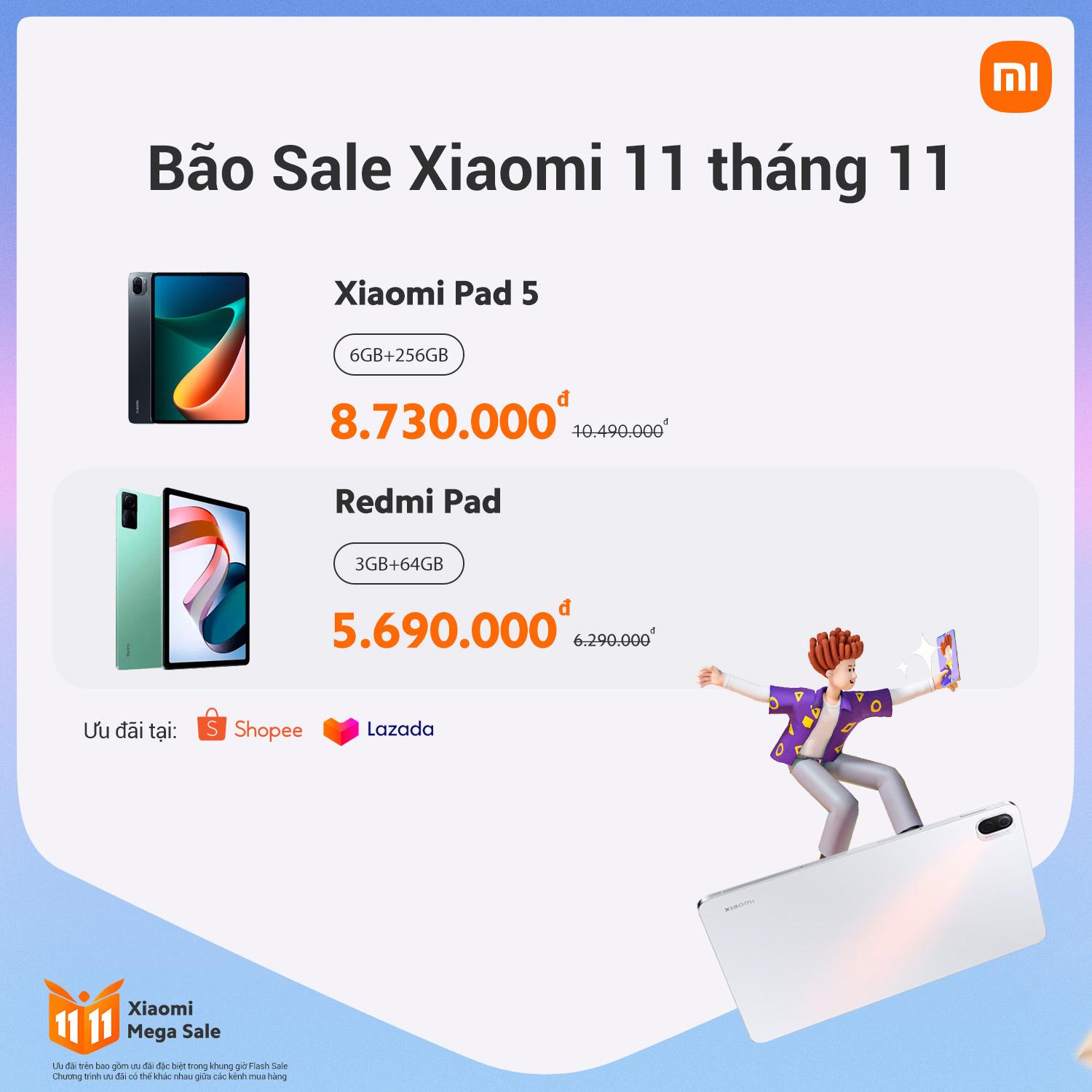 Bão SALE Xiaomi 11 tháng 11 với hàng loạt ưu đãi giảm giá hấp dẫn
