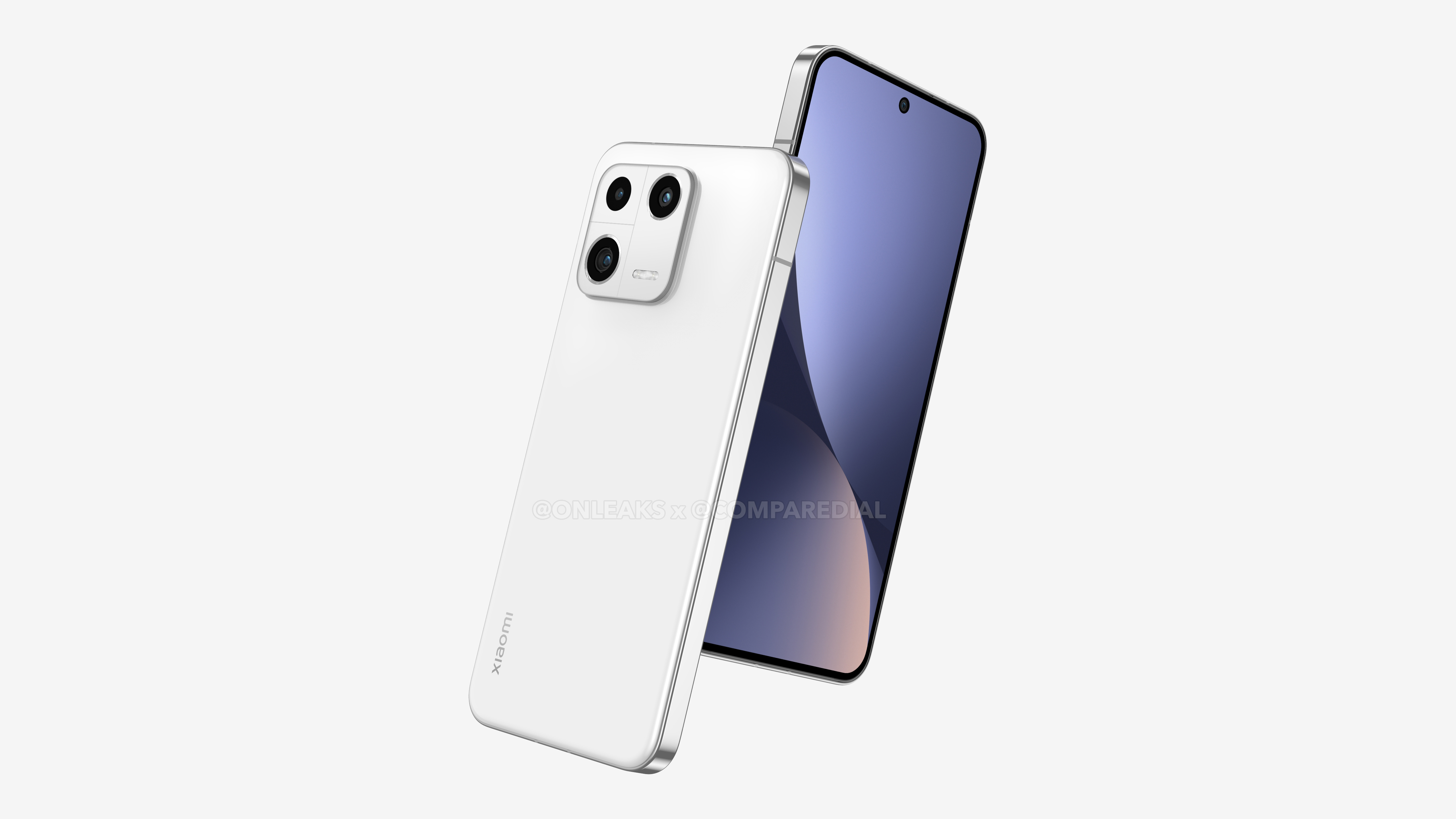 Lộ ảnh render Xiaomi 13 với cạnh và màn hình phẳng