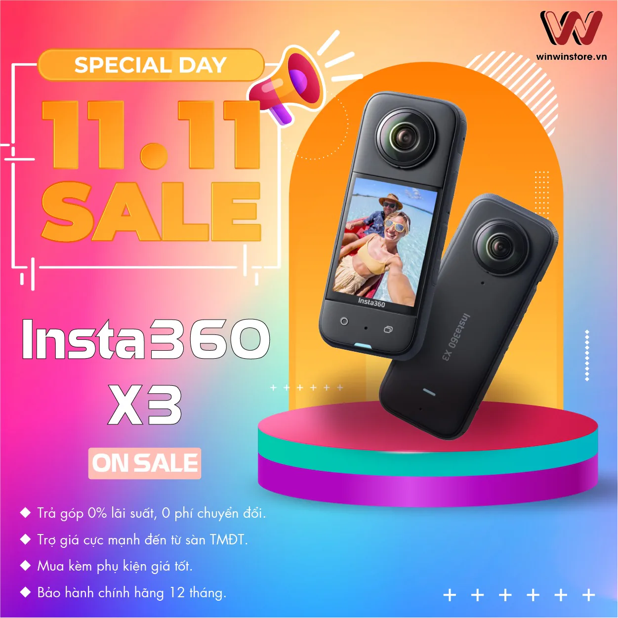 WinWinStore flash sale Insta360 X3 chỉ còn 10,859,000 VND vào 11/11