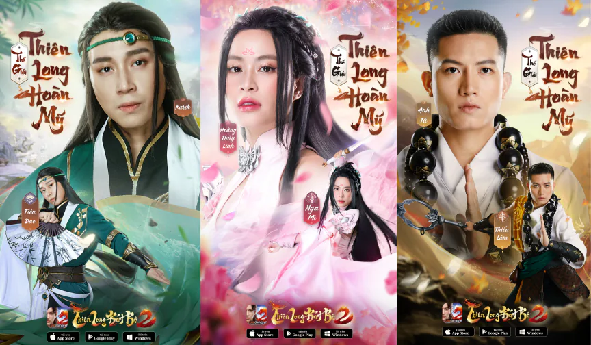 Karik, Anh Tú và Hoàng Thùy Linh “kề vai sát cánh” trong TVC Thiên Long Bát Bộ 2 VNG