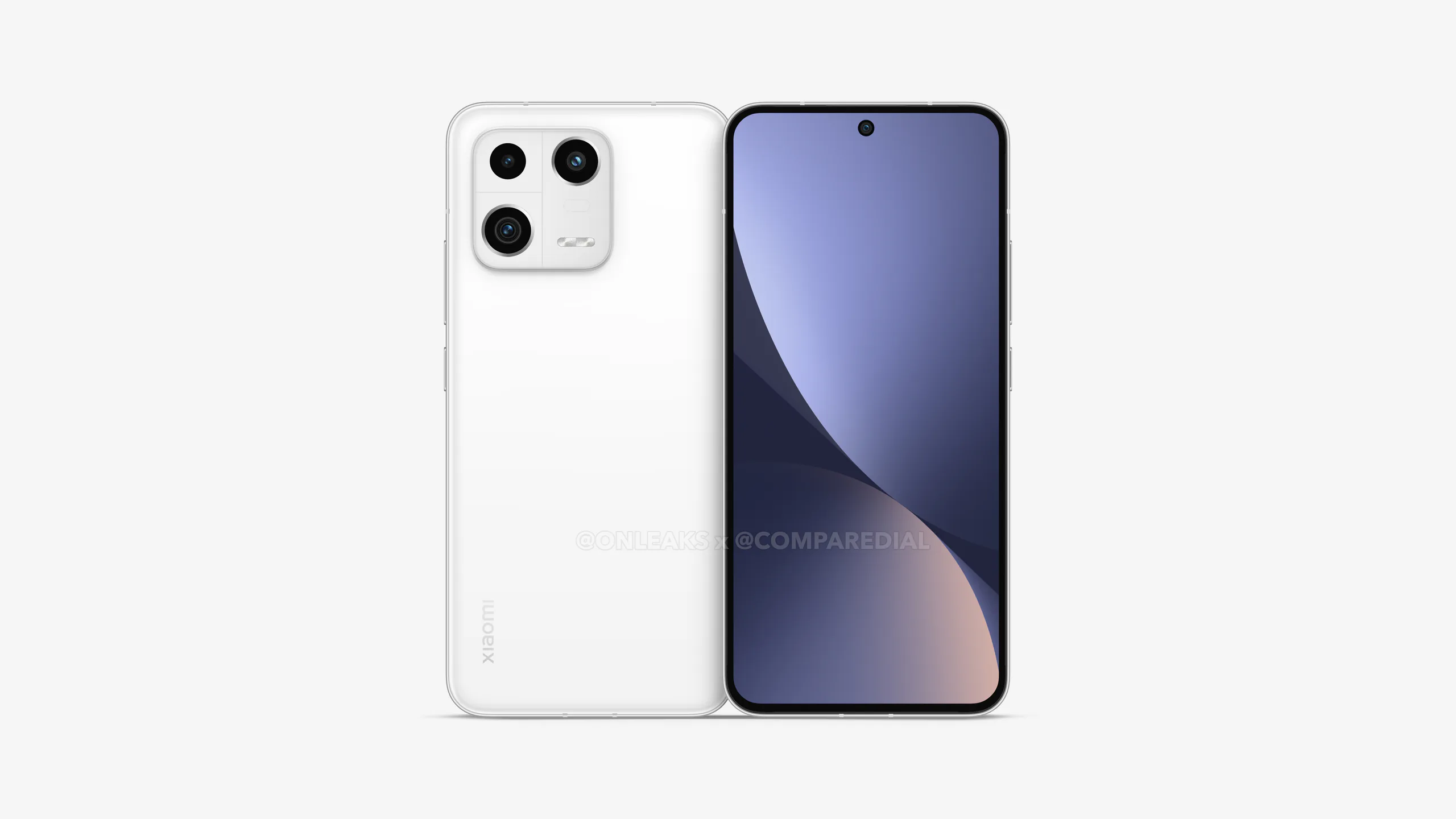 Lộ ảnh render Xiaomi 13 với cạnh và màn hình phẳng