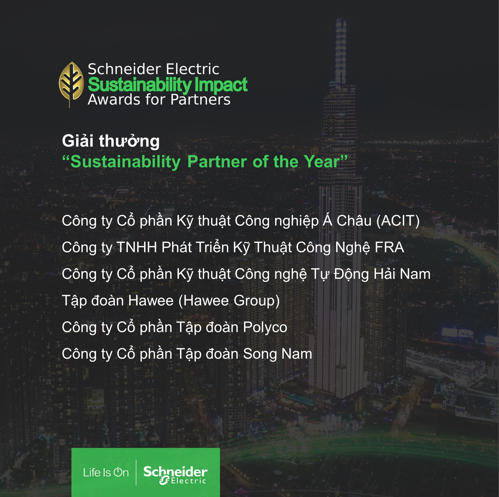 Schneider Electric vinh danh 11 "Green Heroes" chung tay đổi mới sáng tạo vì một Việt Nam phát triển bền vững