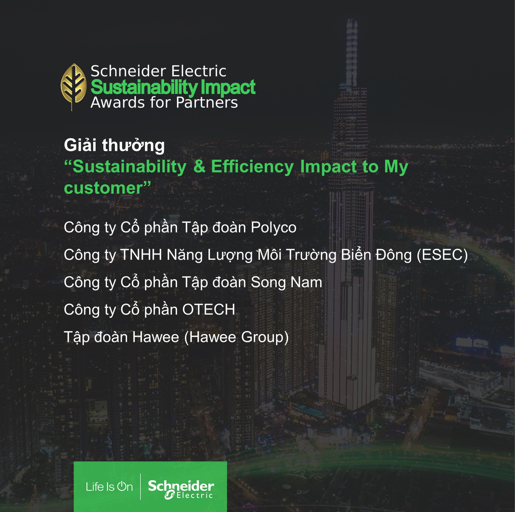 Schneider Electric vinh danh 11 "Green Heroes" chung tay đổi mới sáng tạo vì một Việt Nam phát triển bền vững