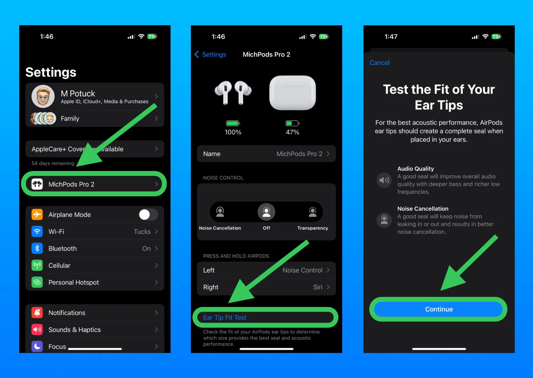 Cách thay nút tai nghe AirPods Pro và kiểm tra độ vừa tai