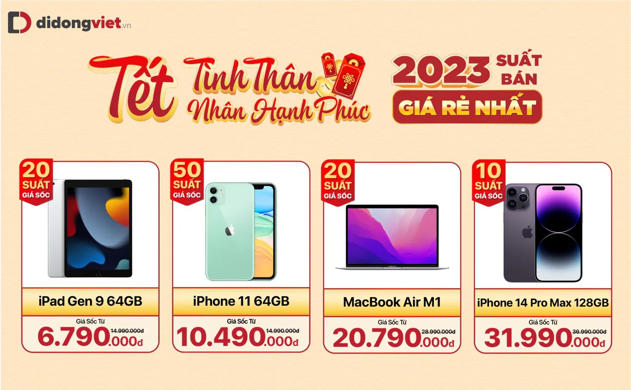 Điện thoại, phụ kiện công nghệ giảm hơn 10 triệu đồng, kích cầu dịp Tết Dương lịch