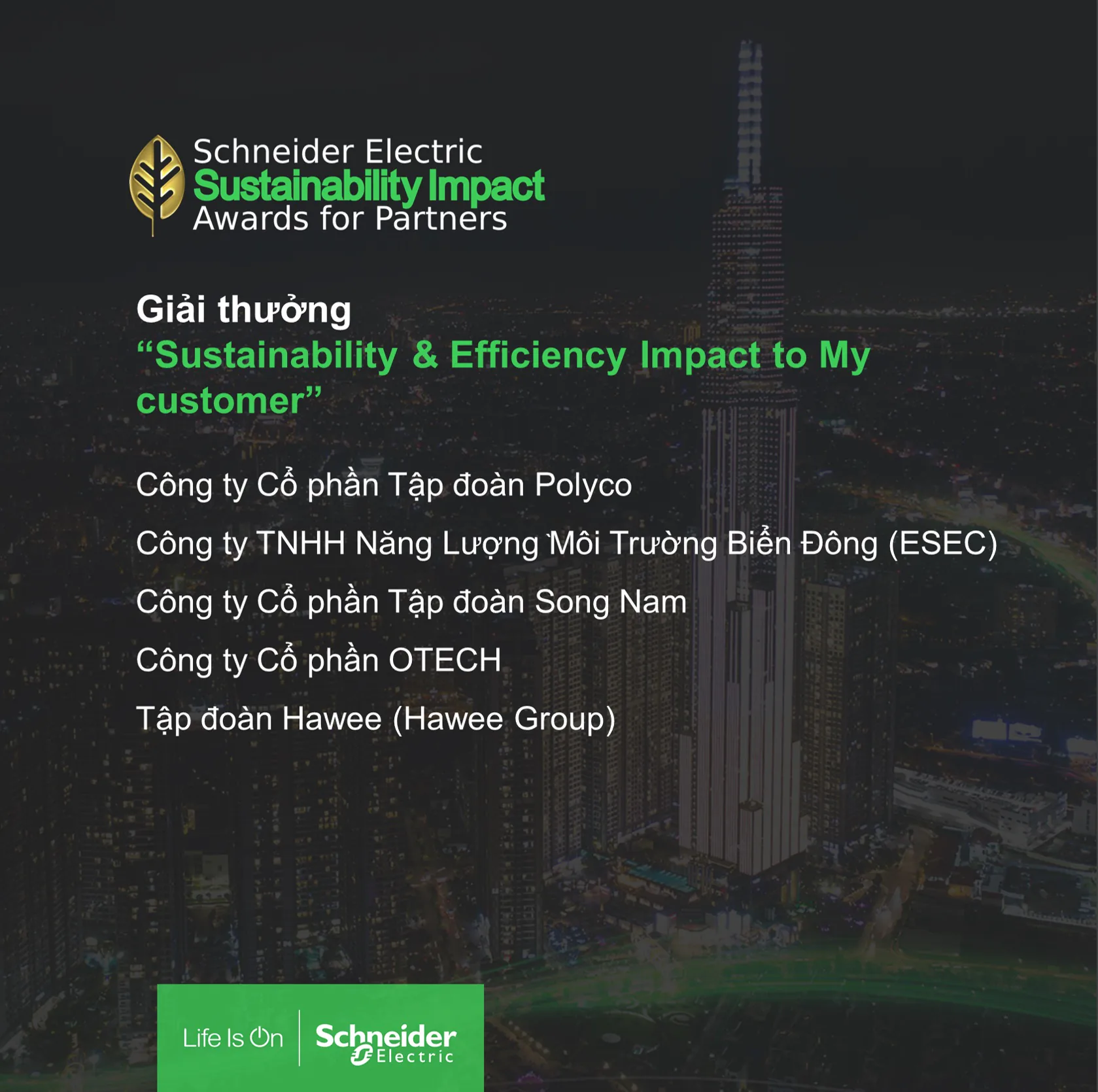 Schneider Electric vinh danh 11 "Green Heroes" chung tay đổi mới sáng tạo vì một Việt Nam phát triển bền vững