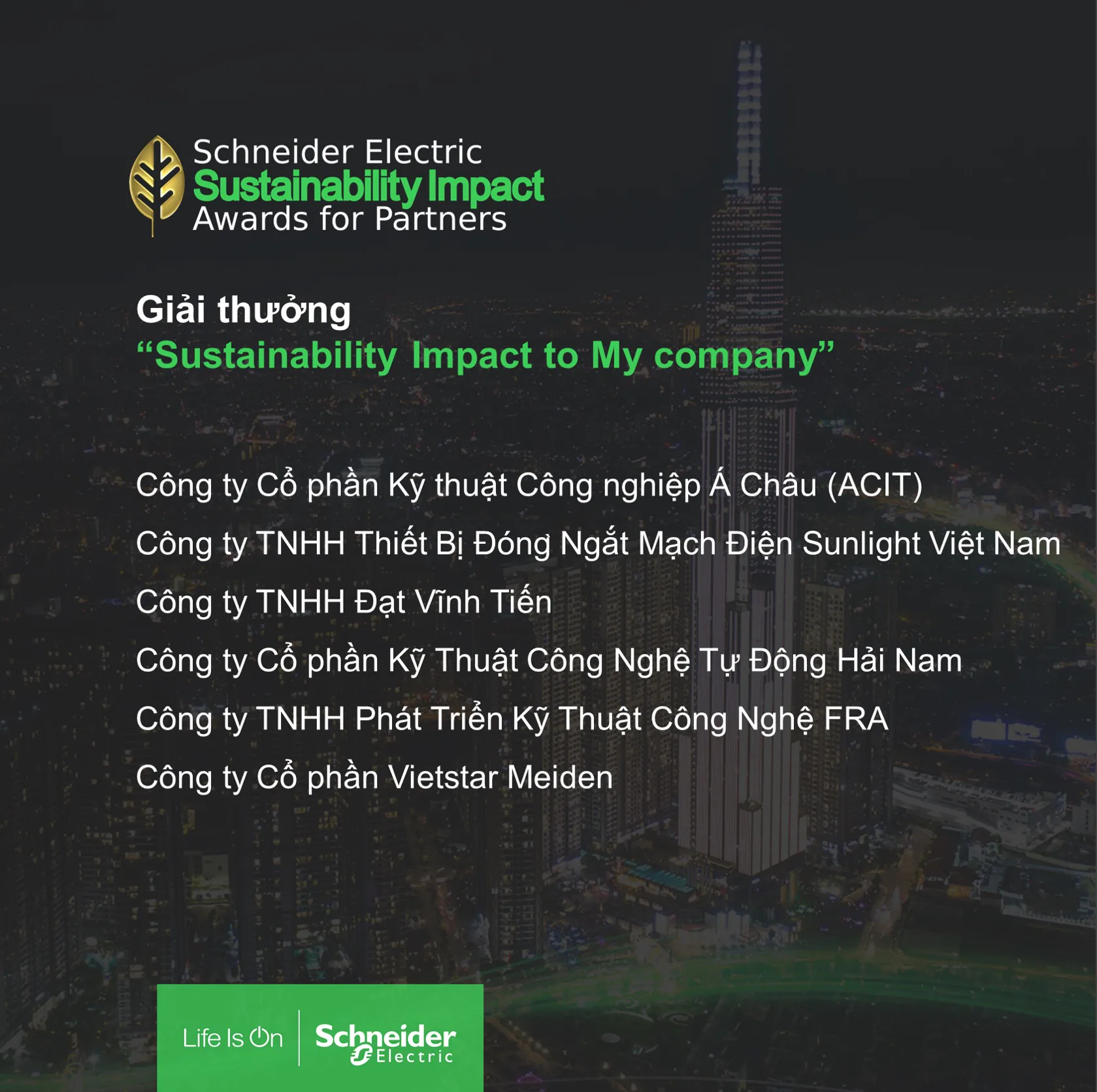 Schneider Electric vinh danh 11 "Green Heroes" chung tay đổi mới sáng tạo vì một Việt Nam phát triển bền vững