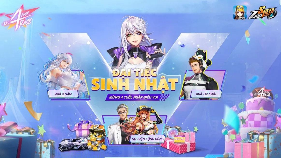 ZingSpeed Mobile chính thức tròn 4 tuổi, game thủ “chạy đua” nhận quà sinh nhật khủng
