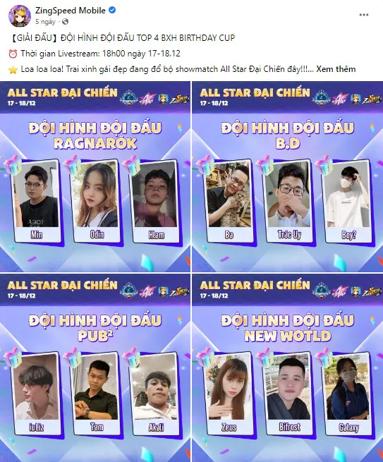 Showmatch All Star Đại Chiến - tài năng lộ diện mừng ZingSpeed Mobile tròn 4 tuổi