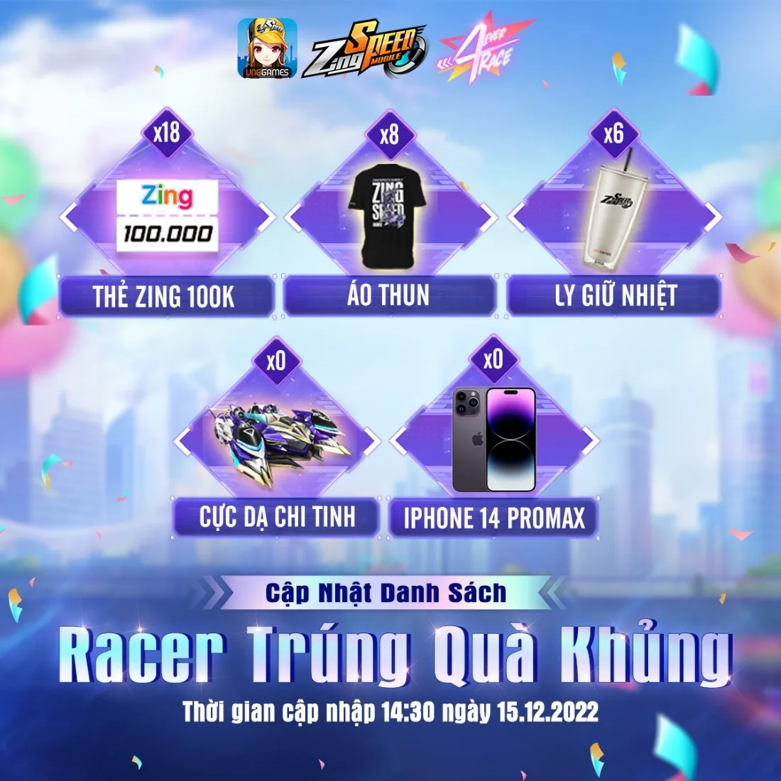 ZingSpeed Mobile chính thức tròn 4 tuổi, game thủ “chạy đua” nhận quà sinh nhật khủng