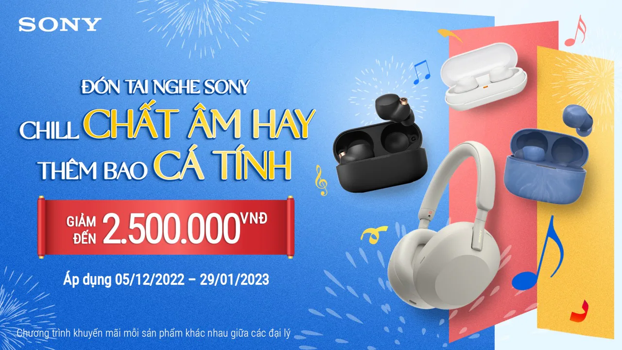 Tưng bừng đón Tết với khuyến mãi cực đỉnh dành cho loa & tai nghe Sony