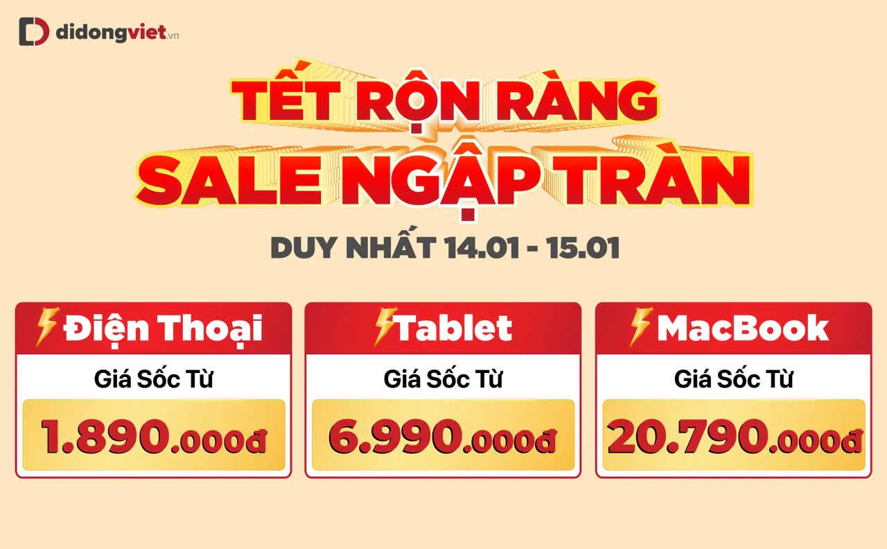 Hàng loạt điện thoại giảm hơn 12 triệu đồng, phụ kiện công nghệ giảm nửa giá dịp cận Tết
