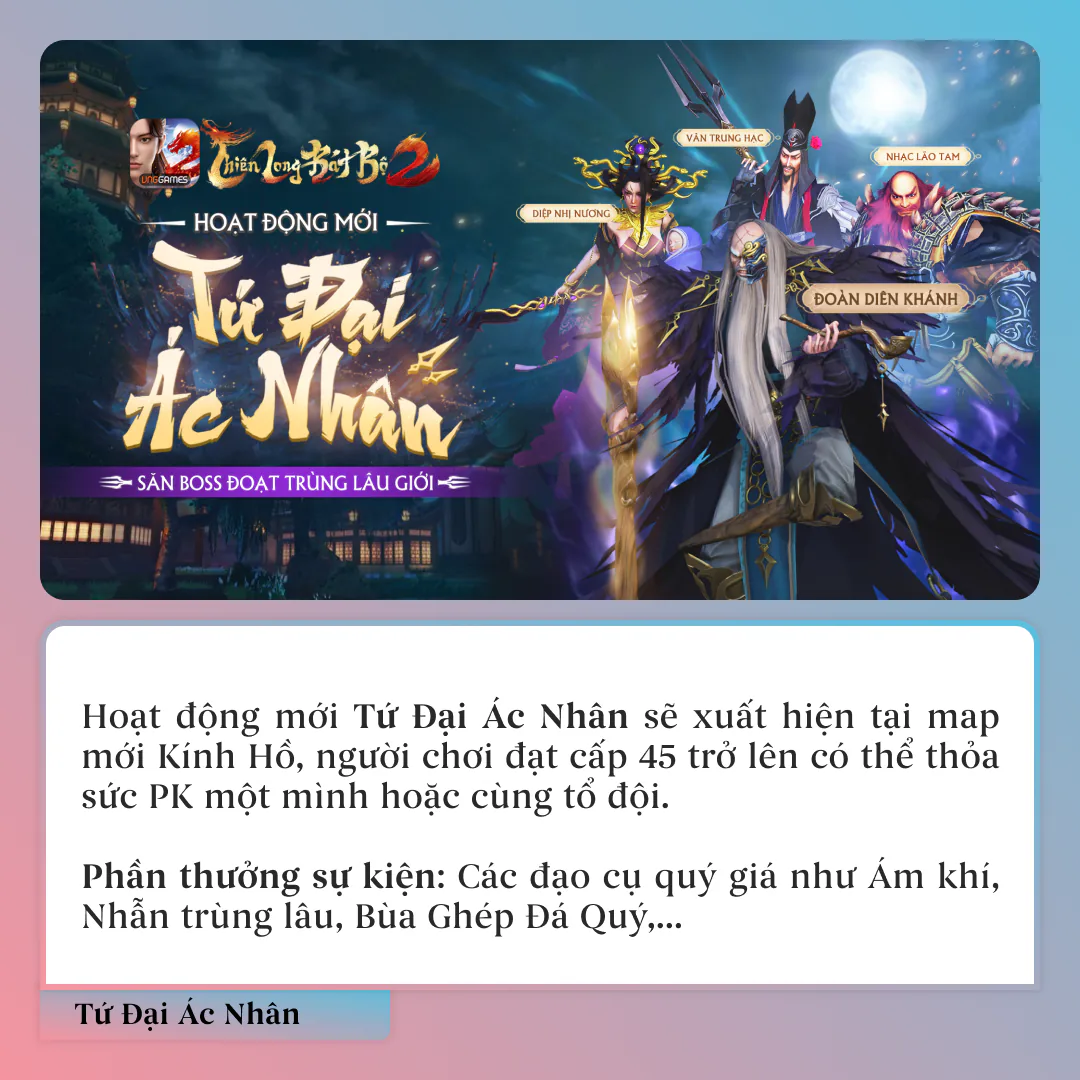 Phiên bản mới Thánh Hỏa Thần Long đã chính thức đến tay người chơi Thiên Long Bát Bộ 2 VNG