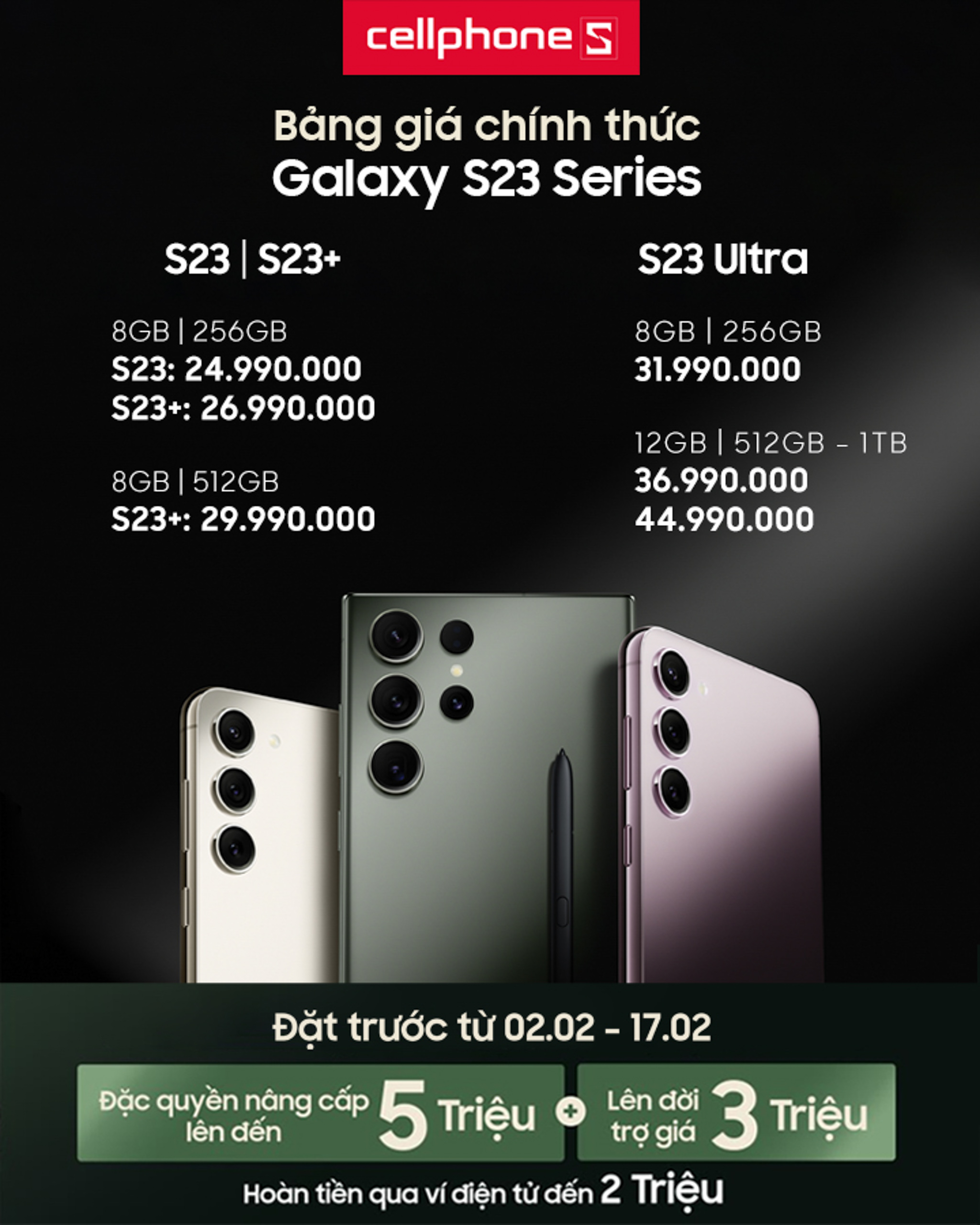 Galaxy S23 series ra mắt, tiết kiệm đến 10 triệu khi đặt trước