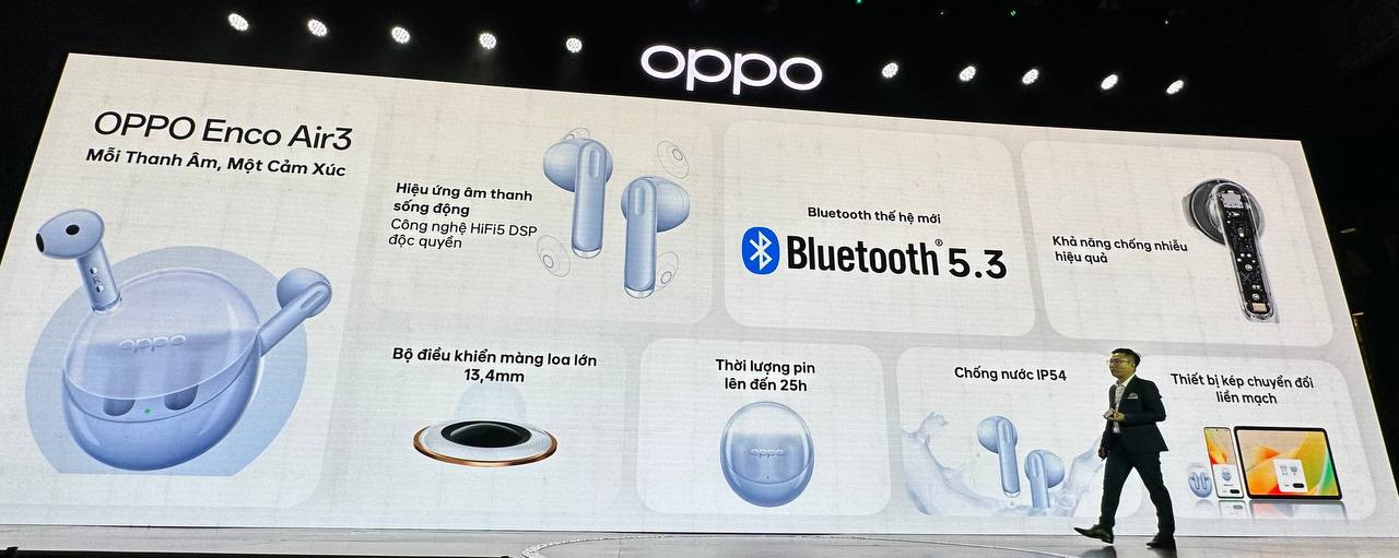 OPPO ra mắt Enco Air3, chiếc tai nghe đầu tiên trong phân khúc được hỗ trợ thuật toán DSP và Bluetooth 5.3