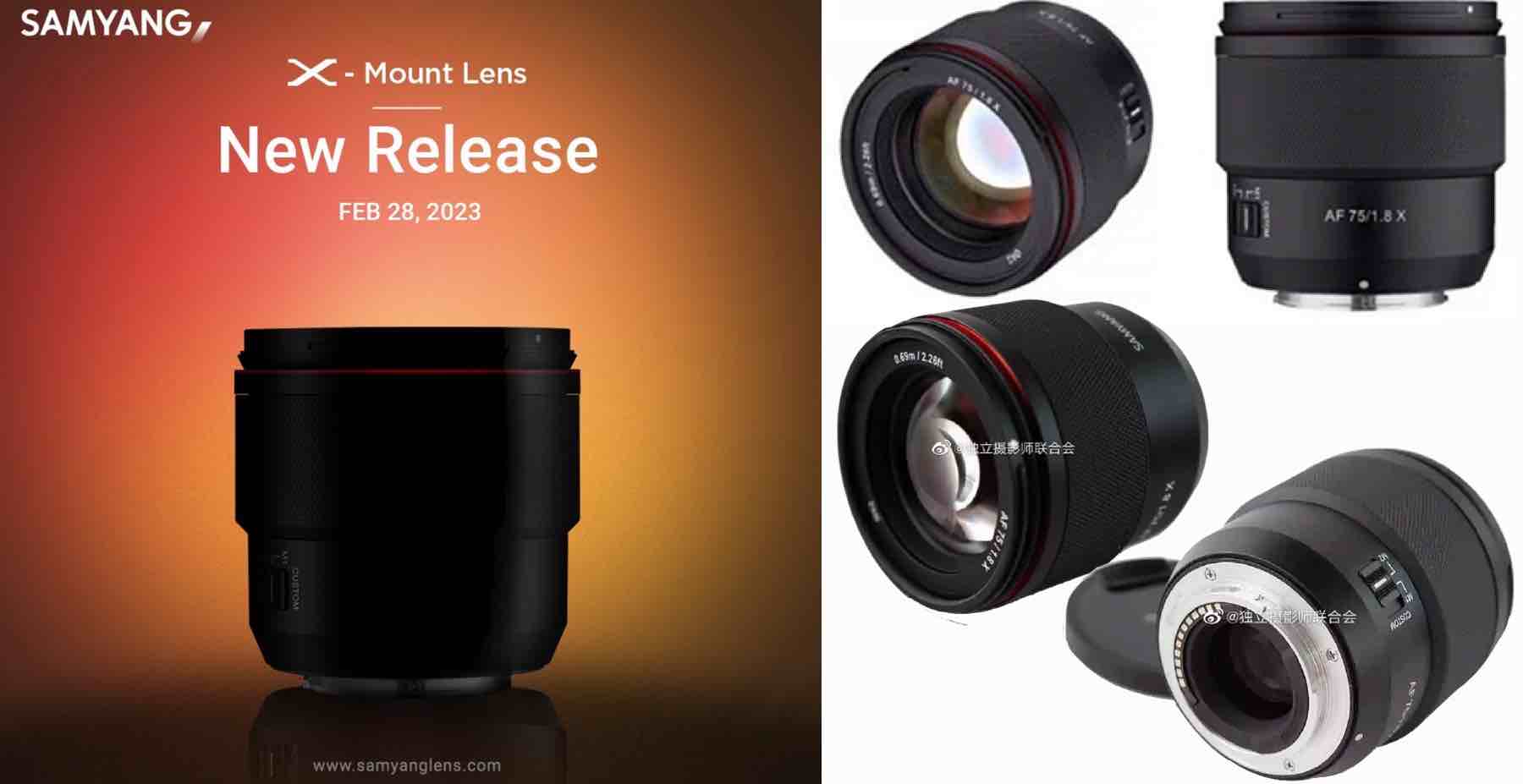 Samyang sẽ ra mắt ống kính 75mm F1.8 cho Fujifilm X vào 28/2