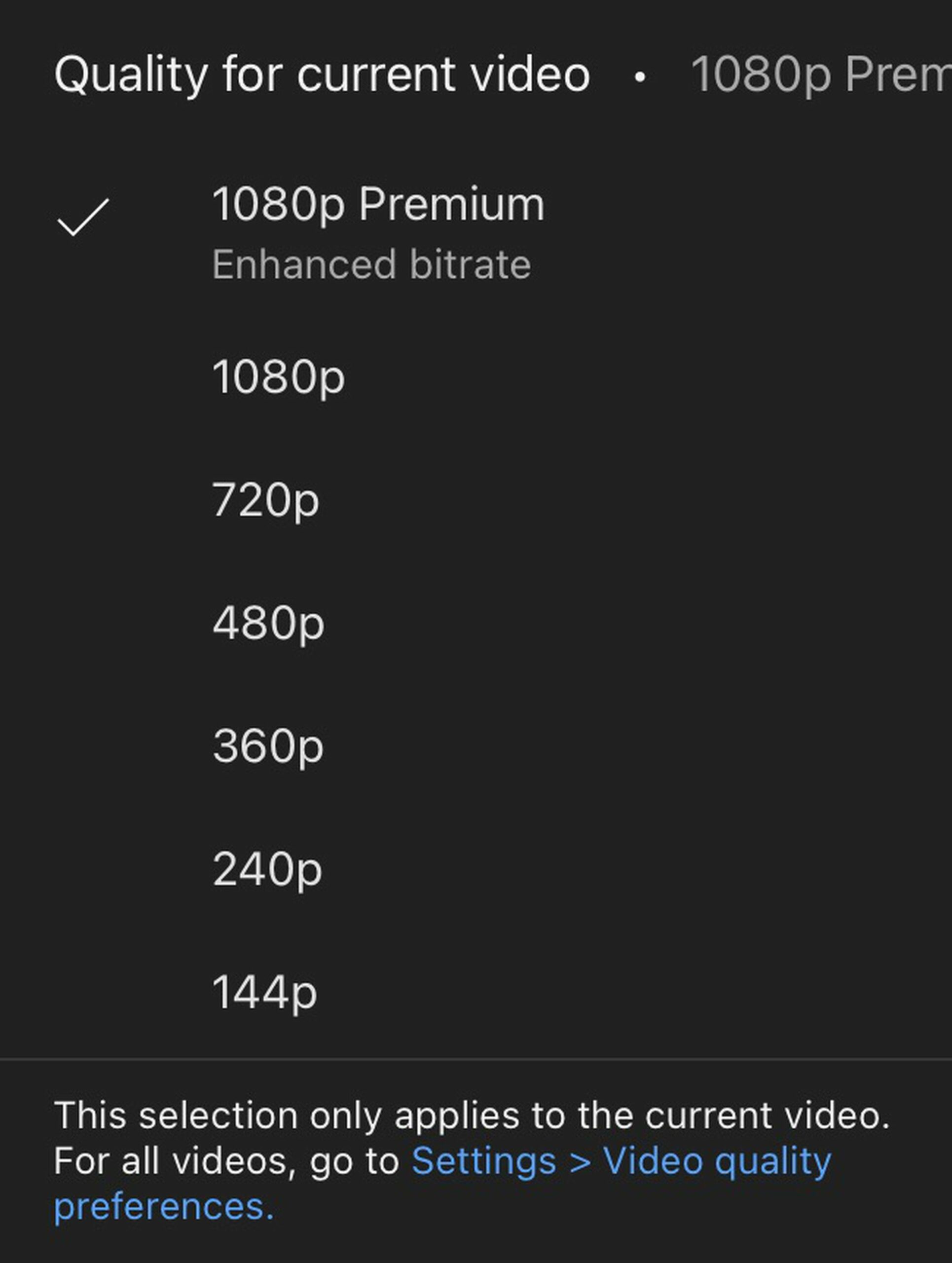 YouTube thử nghiệm tùy chọn 1080p chất lượng cao hơn cho người dùng Premium
