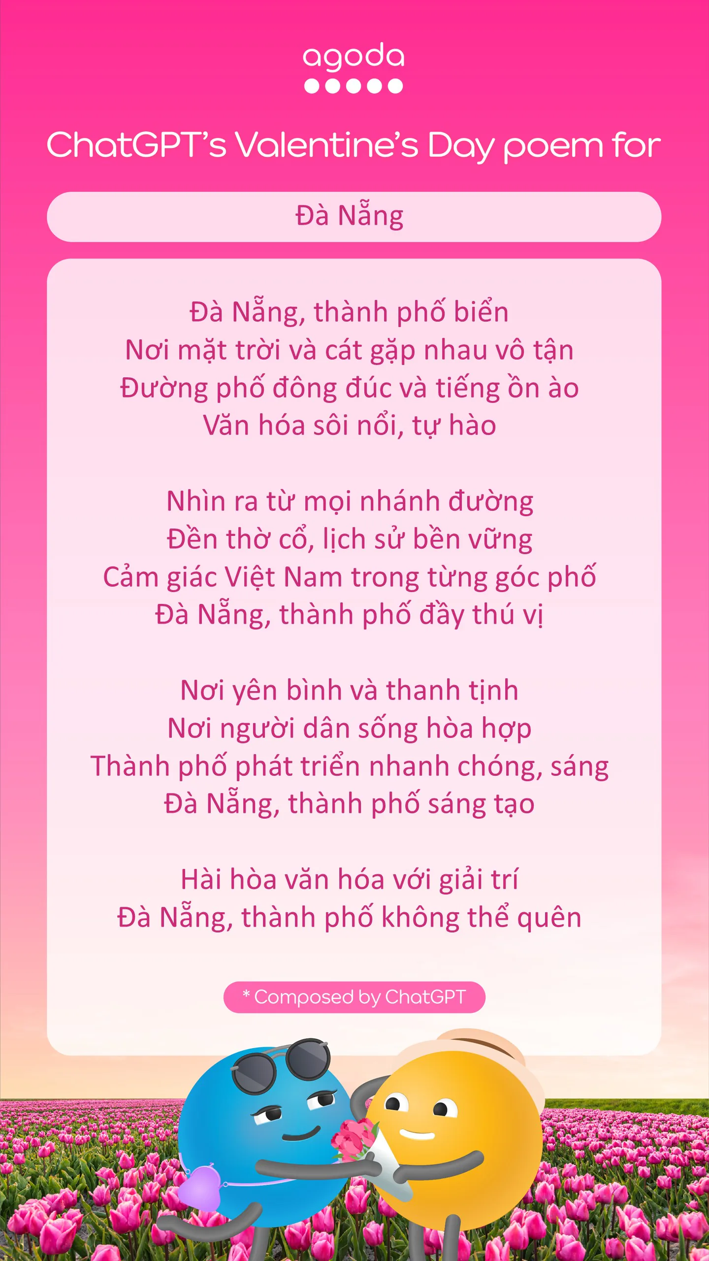 Agoda “đặt hàng” ChatGPT làm thơ ngợi ca những điểm đến nóng của mùa lễ Valentine