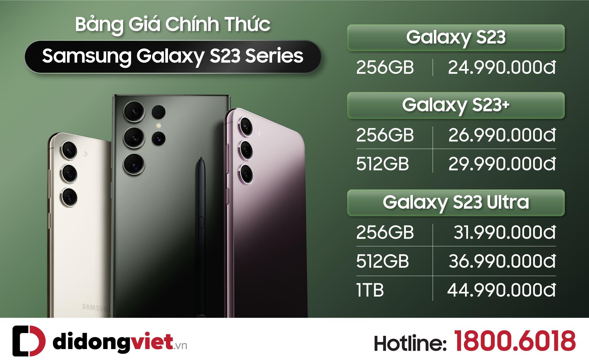 Galaxy S23 series ra mắt giá từ 24.99 triệu đồng, bộ quà khủng hơn 7 triệu đồng khi đặt trước tại Di Động Việt