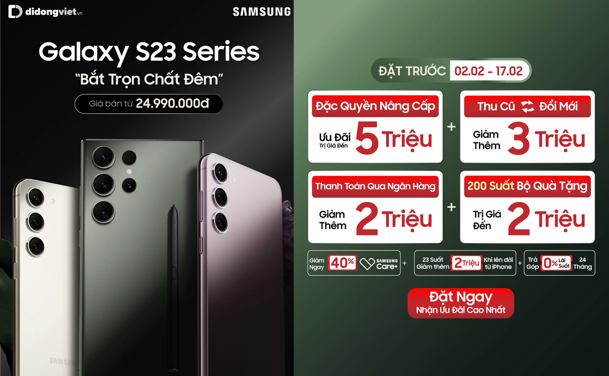 Di Động Việt và Samsung tổ chức sự kiện trải nghiệm Galaxy S23 series siêu hoành tráng, bộ quà đến 325 triệu đồng