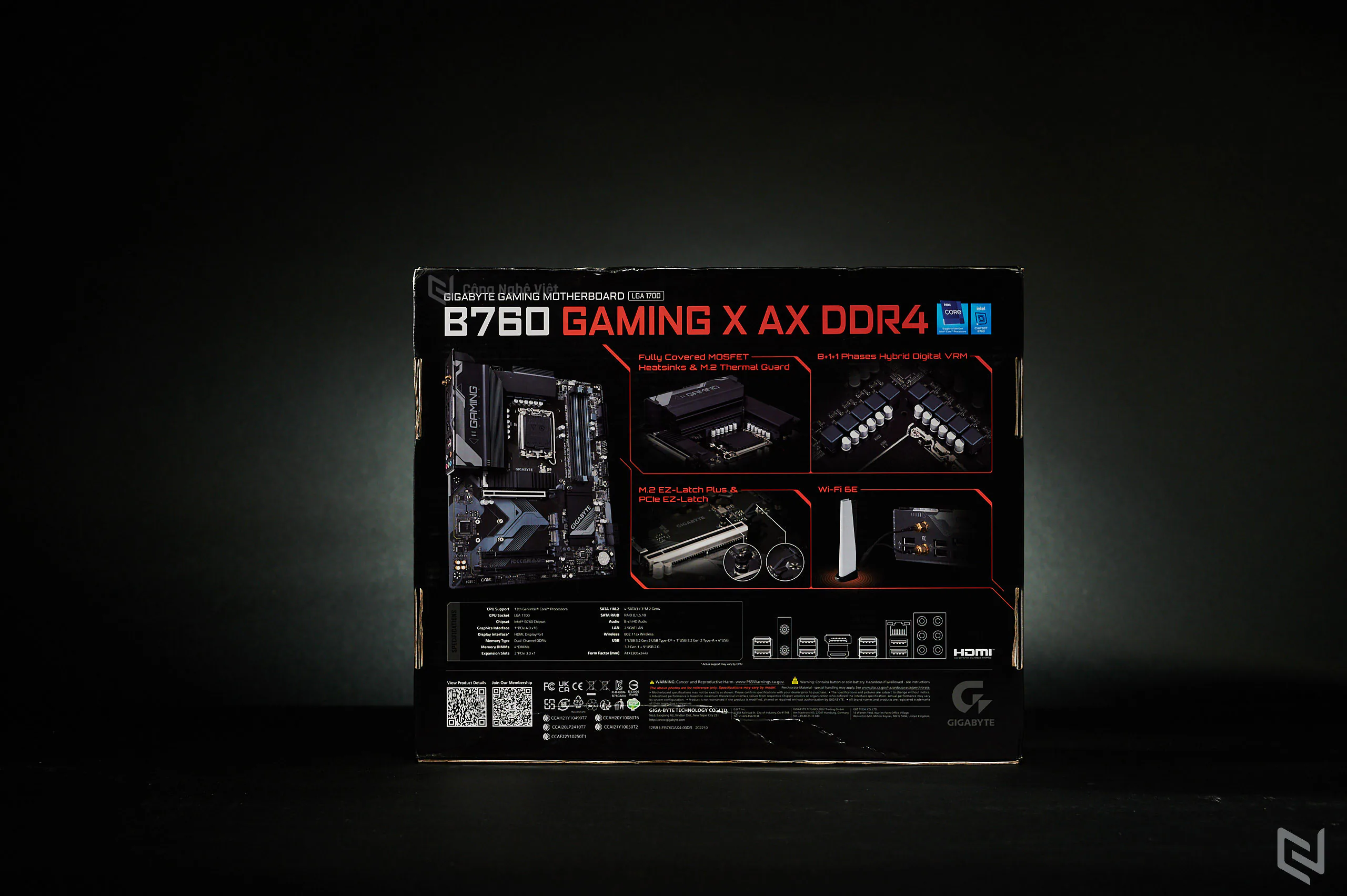 Trên tay bo mạch chủ GIGABYTE B760 GAMING X AX DDR4: Thiết kế đơn giản, chú trọng hiệu năng, hỗ trợ Intel 13th mới nhất