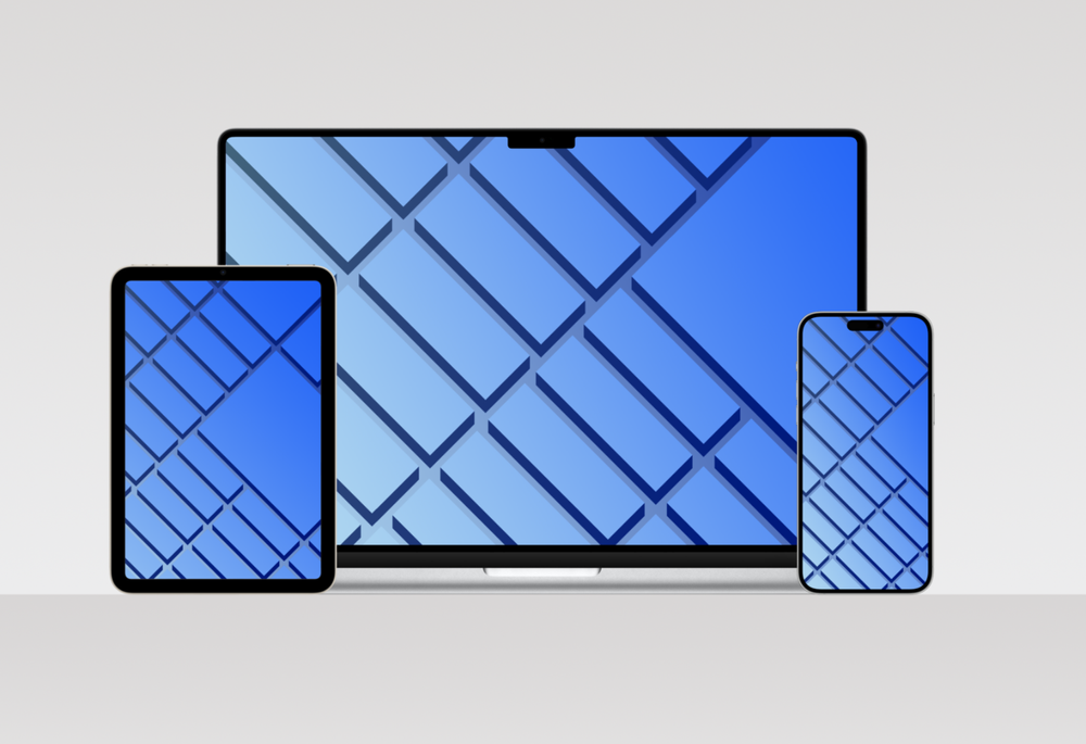 Hình nền iPhone, iPad và Mac chủ đề M2 với hiệu ứng gradient tối giản