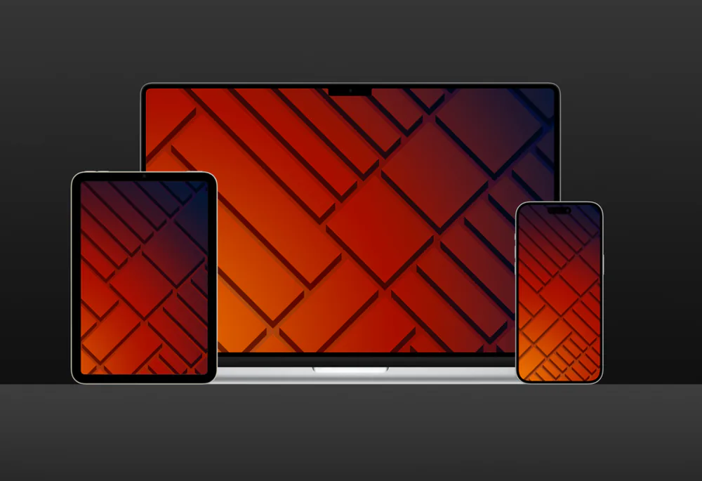 Hình nền iPhone, iPad và Mac chủ đề M2 với hiệu ứng gradient tối giản