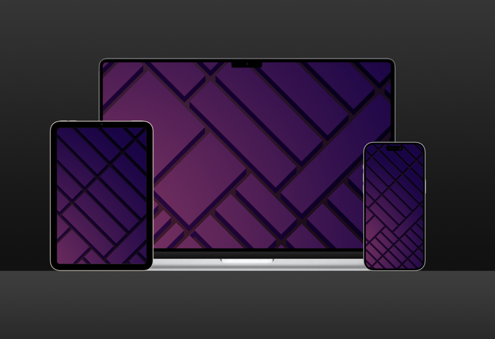 Hình nền iPhone, iPad và Mac chủ đề M2 với hiệu ứng gradient tối giản