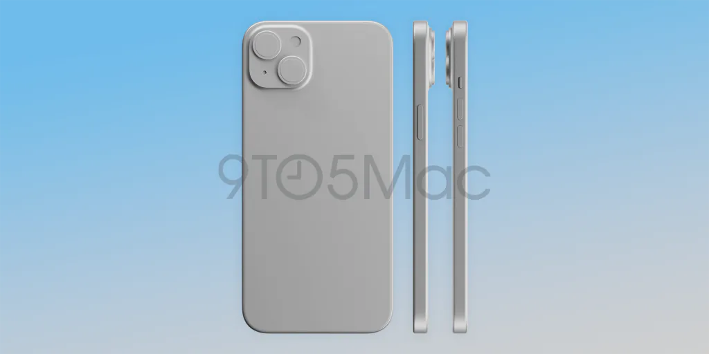 Ảnh render iPhone 15 Plus xuất hiện với thiết kế Dynamic Island, viền màn hình mỏng và cạnh viền bo cong