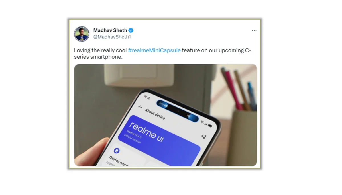 realme sắp ra mắt smartphone có realme Mini Capsule giống Dynamic Island trên iPhone
